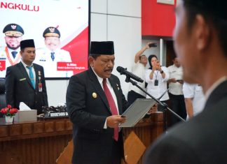 Wagub Mian Lantik 14 Pejabat Eselon II Pemprov Bengkulu, Tekankan Kerja Cepat Bantu Rakyat
