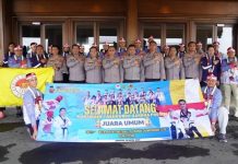 As SDM Kapolri Sambut Kontingen Taekwondo Polri Juara Umum WATA Championship di Soetta